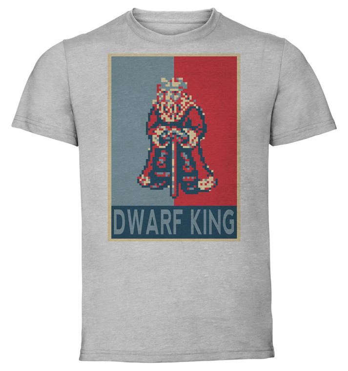 T-Shirt Unisex - Grey - Propaganda - Pixel Art - Dwarf King