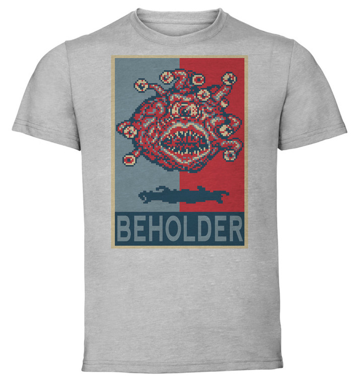 T-Shirt Unisex - Grey - Propaganda - Pixel Art - Eye Of The Beholder