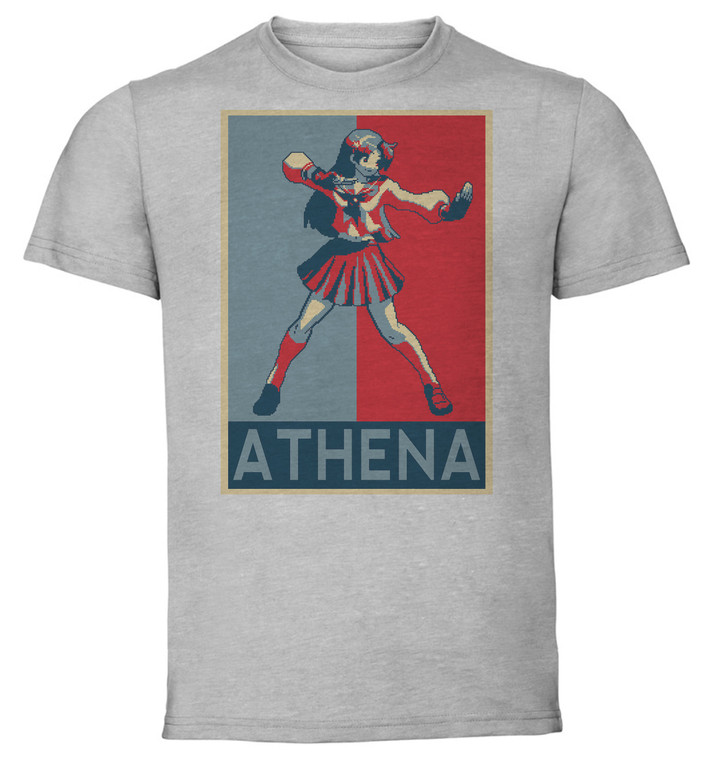 T-Shirt Unisex - Grey - Propaganda - Pixel Art - King Of Fighters - Athena