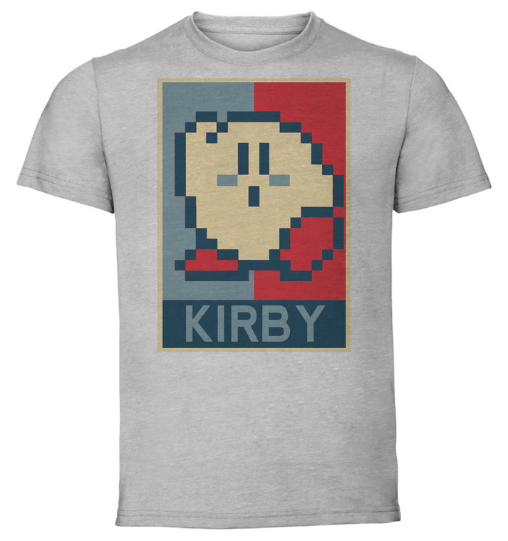 T-Shirt Unisex - Grey - Propaganda - Pixel Art - Kirby Kirby