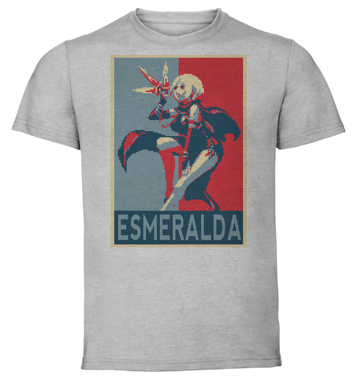 T-Shirt Unisex - Grey - Propaganda - Pixel Art - Octopath Traveler - Esmeralda