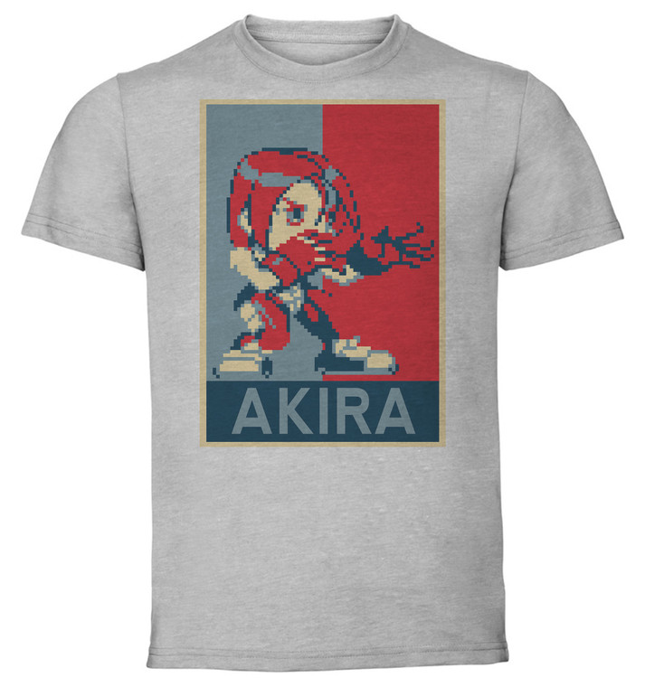 T-Shirt Unisex - Grey - Propaganda - Pixel Art - Rival School - Akira