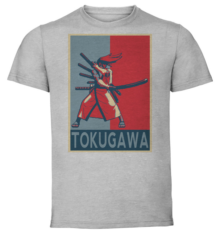 T-Shirt Unisex - Grey - Propaganda - Pixel Art - Samurai Shodown - Tokugawa