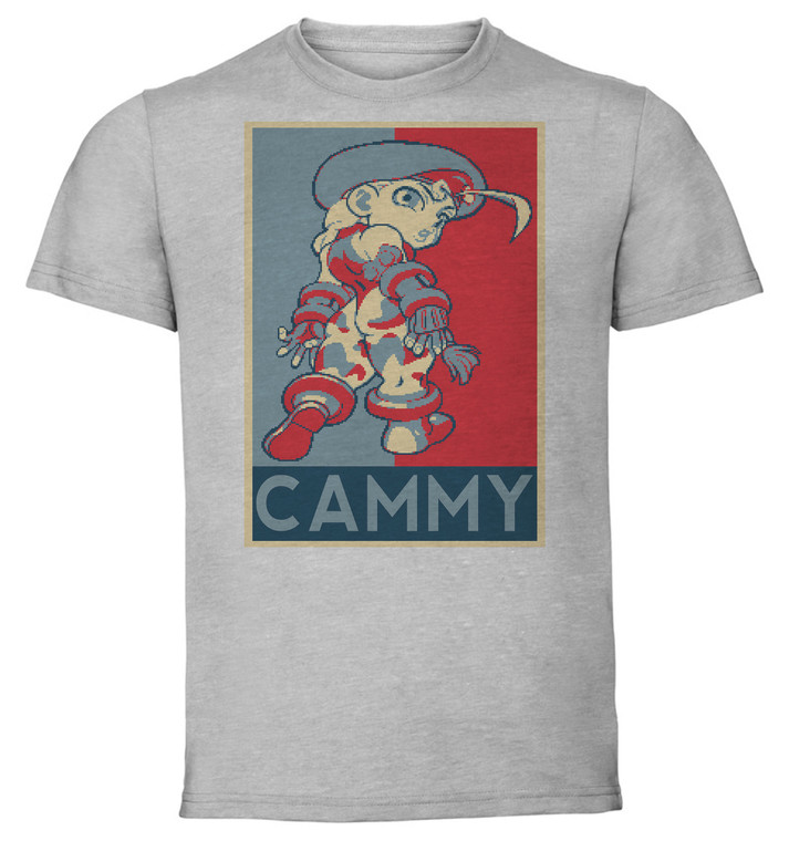 T-Shirt Unisex - Grey - Propaganda - Pixel Art - Street Fighter II - Cammy B