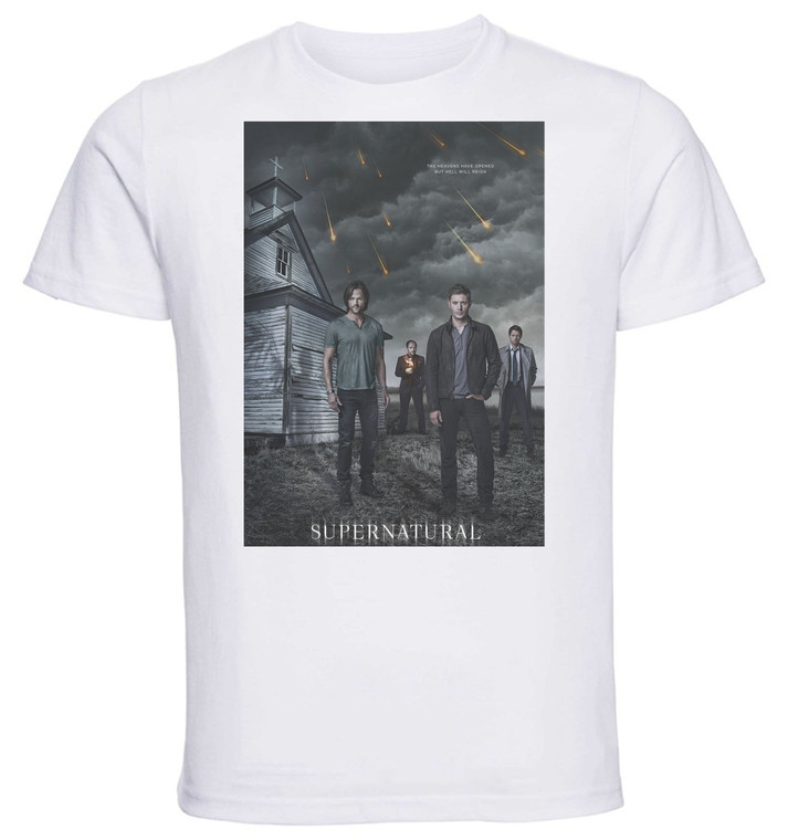T-Shirt Unisex - White - TV Series - Playbill Supernatural Variant 01