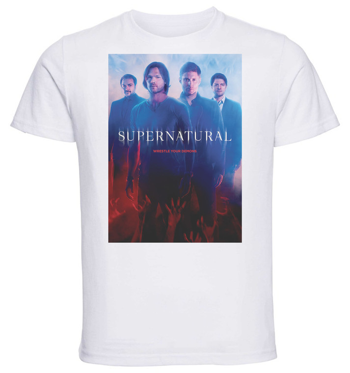T-Shirt Unisex - White - TV Series - Playbill Supernatural Variant 02