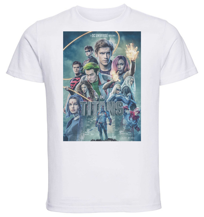 T-Shirt Unisex - White - TV Series - Playbill - Teen Titans Variant 01