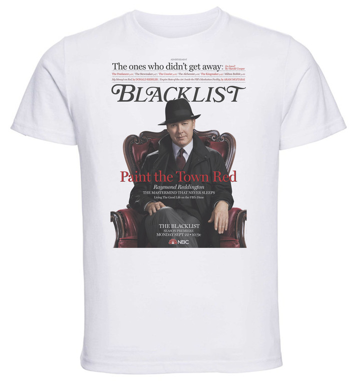 T-Shirt Unisex - White - TV Series - Playbill - The Blacklist Variant 03