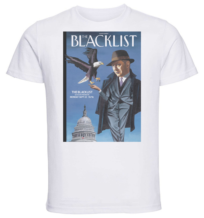 T-Shirt Unisex - White - TV Series - Playbill - The Blacklist Variant 04