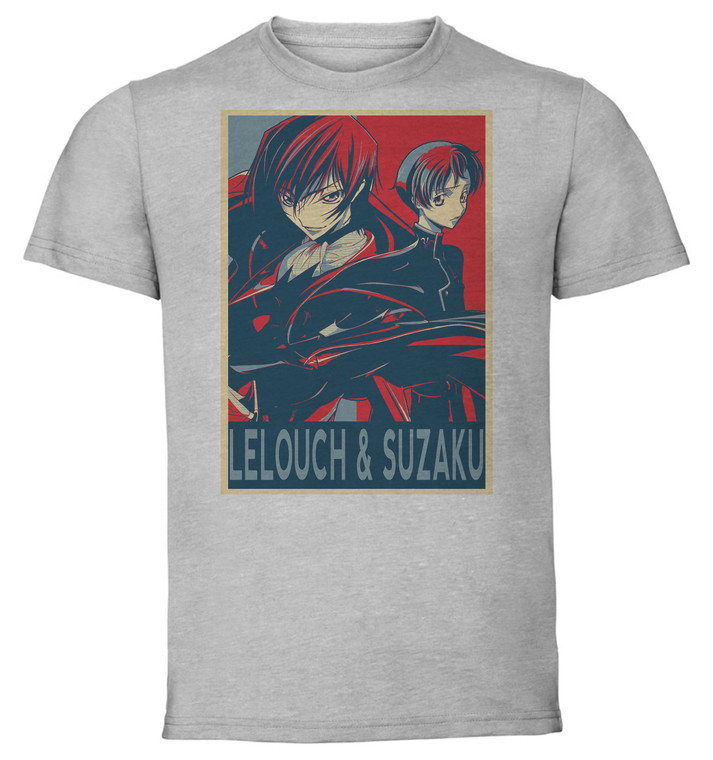 T-Shirt Unisex - Grey - Propaganda - Code Geass - Lelouch & Suzaku