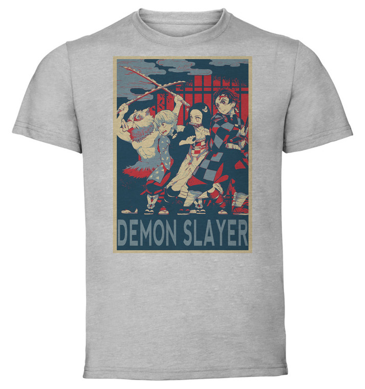 T-Shirt Unisex - Grey - Propaganda - Demon Slayer Kimetsu no Yaiba - Characters