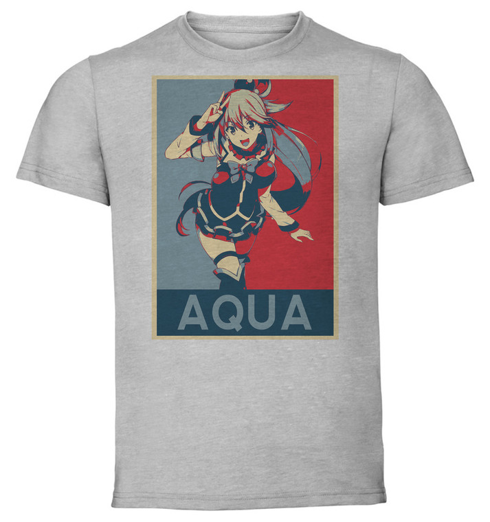T-Shirt Unisex - Grey - Propaganda - KonoSuba - Aqua variant 7