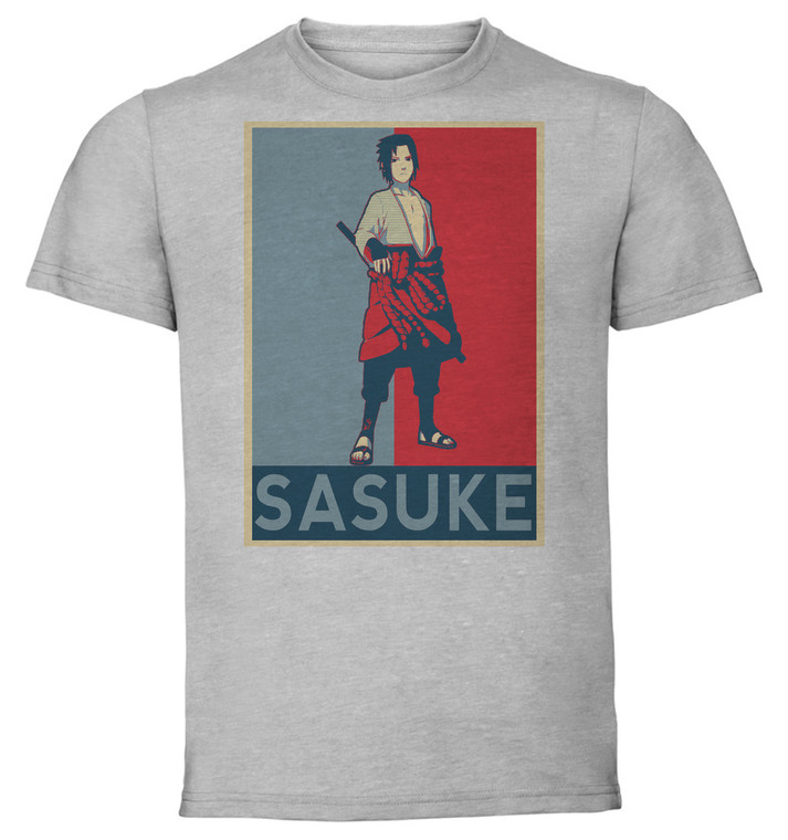T-Shirt Unisex - Grey - Propaganda - Naruto - Sasuke variant 2