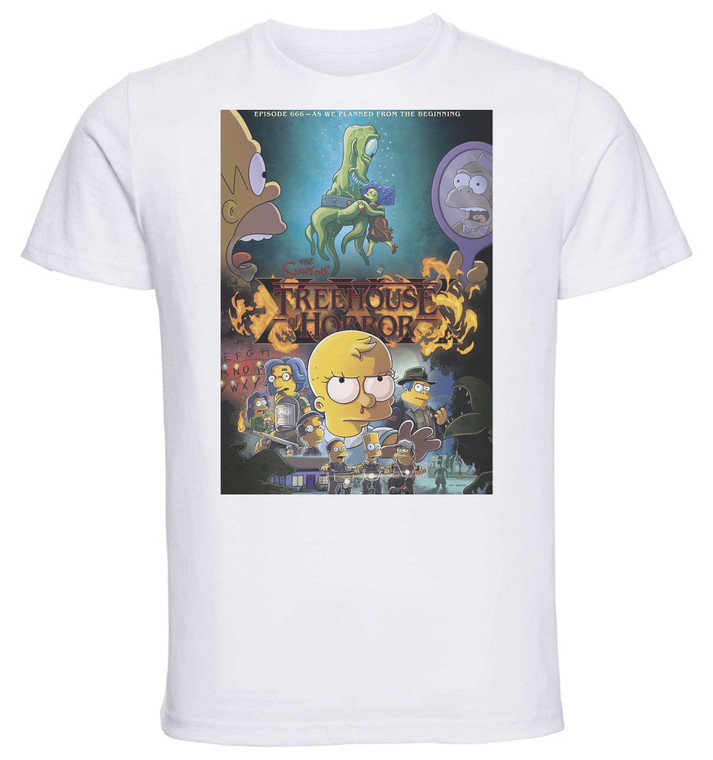 T-Shirt Unisex - White - TV Series - Playbill - The Simpson - Treehouse of Horror Variant 01