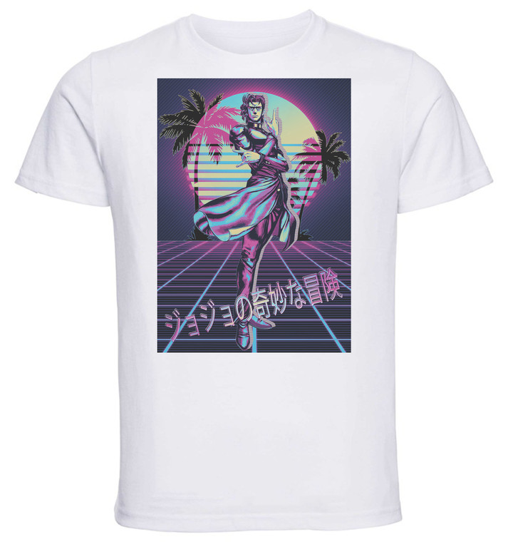 T-Shirt Unisex - White - Vaporwave 80s Style - Jojo's Bizarre Adventure - Stardust Crusaders - Noriaki Kakyoin T-Shirt Unisex - White - Vaporwave 80s Style - Jojo's Bizarre Adventure - Stardust Crusaders - Noriaki Kakyoin