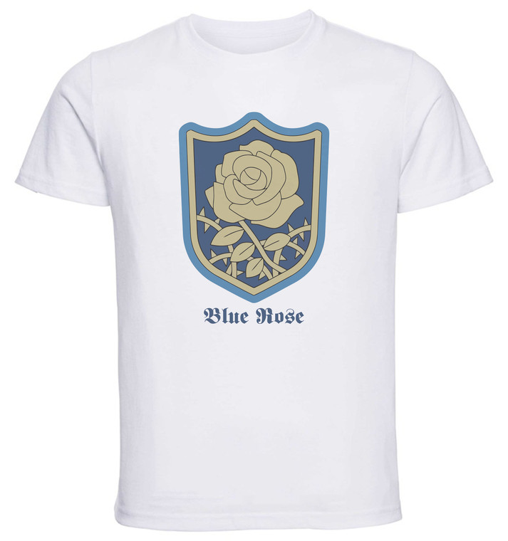 T-Shirt Unisex - White - Anime - Black Clover - Order of the Magic Knights Symbol - Blue Rose