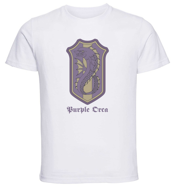 T-Shirt Unisex - White - Anime - Black Clover - Order of the Magic Knights Symbol - Purple Orca