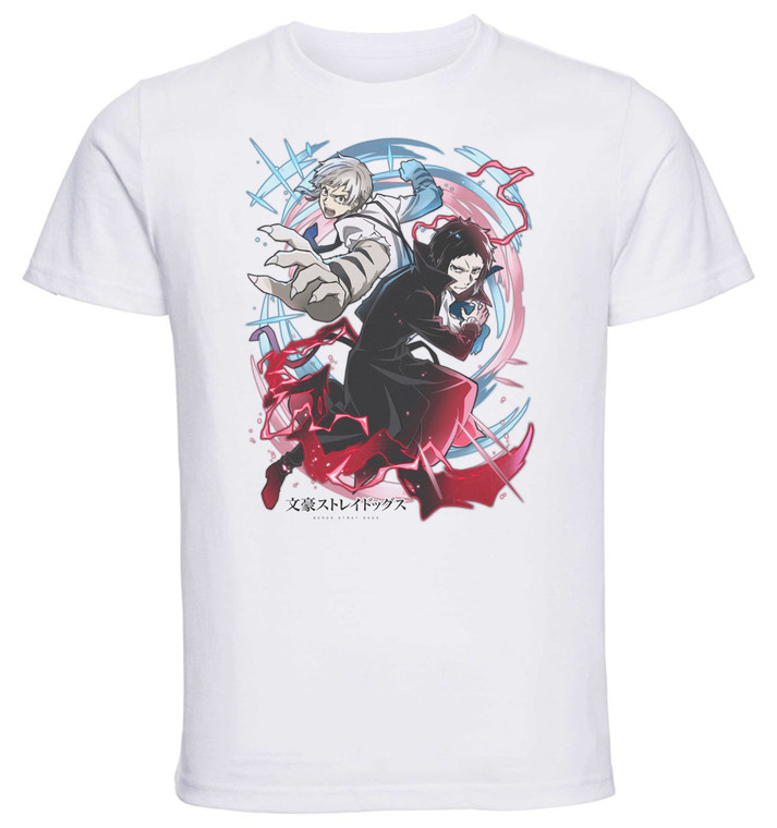 T-Shirt Unisex - White - Anime - Bungo Stray Dogs Atsushi Nakajima VS Ryunosuke Akutagawa Duality