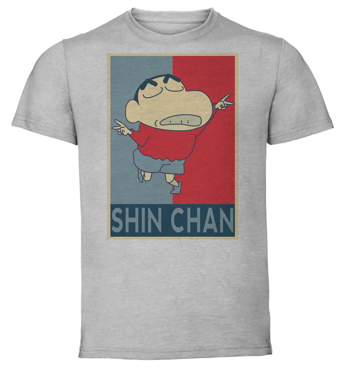 T-Shirt Unisex - Grey - Propaganda - Crayon Shin Chan Shin Chan variant