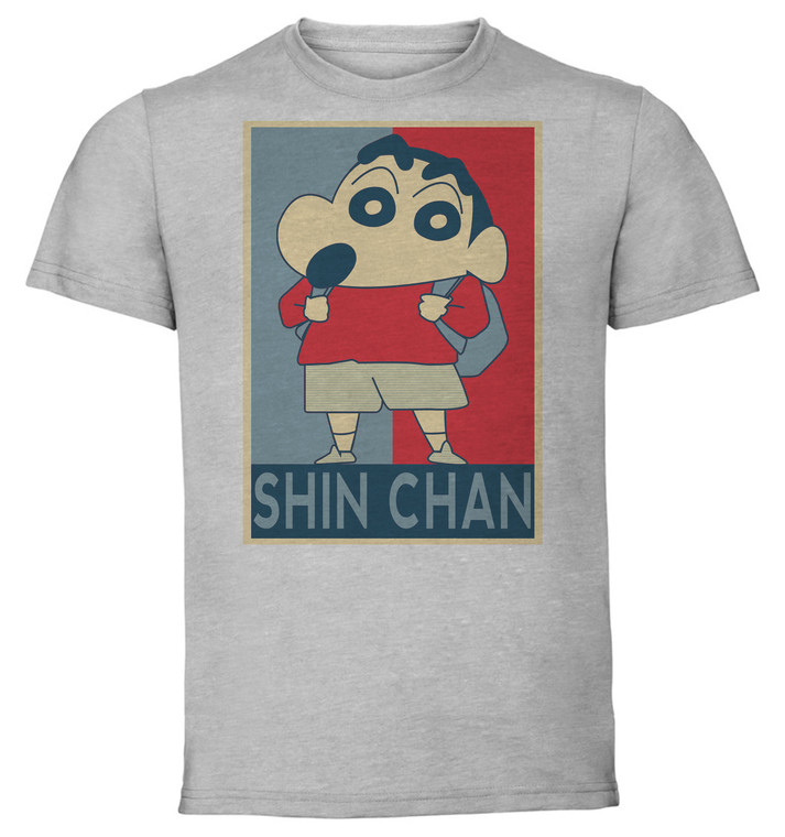 T-Shirt Unisex - Grey - Propaganda - Crayon Shin Chan Shin Chan