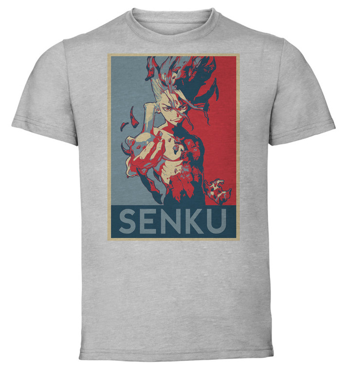 T-Shirt Unisex - Grey - Propaganda - Dr Stone - Senku Ishigami variant