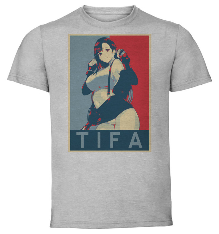 T-Shirt Unisex - Grey - Propaganda - Final Fantasy - Tifa variant 2