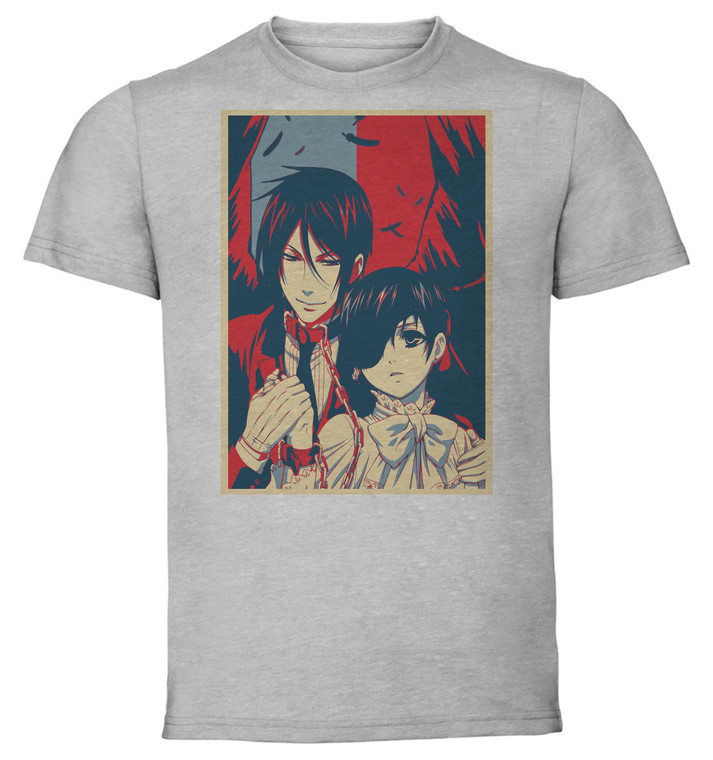 T-Shirt Unisex - Grey - Propaganda Full - Black Butler Sebastian E Ciel Full