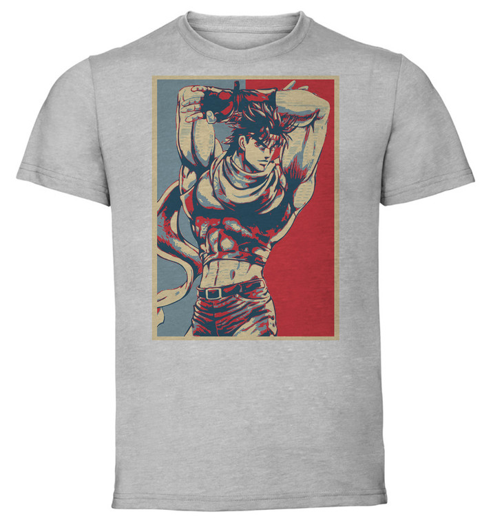 T-Shirt Unisex - Grey - Propaganda Full - Jojo's Bizarre Adventures - Joseph Young