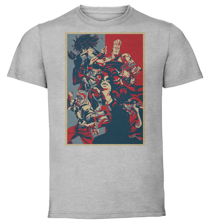 T-Shirt Unisex - Grey - Propaganda Full - Jojo's Bizarre Adventures - Sturdust Crusaders