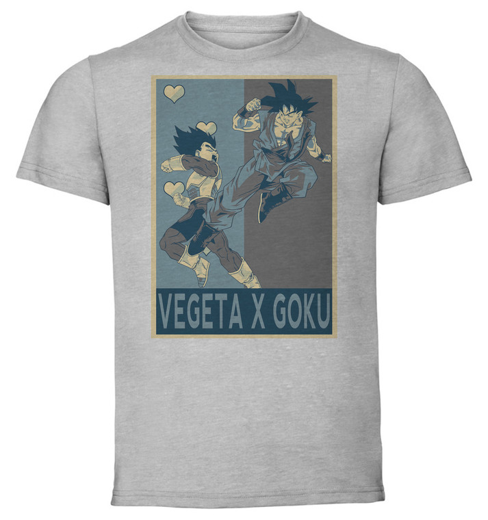 T-Shirt Unisex - Grey - Propaganda Yaoi - Dragon Ball Vegeta X Goku