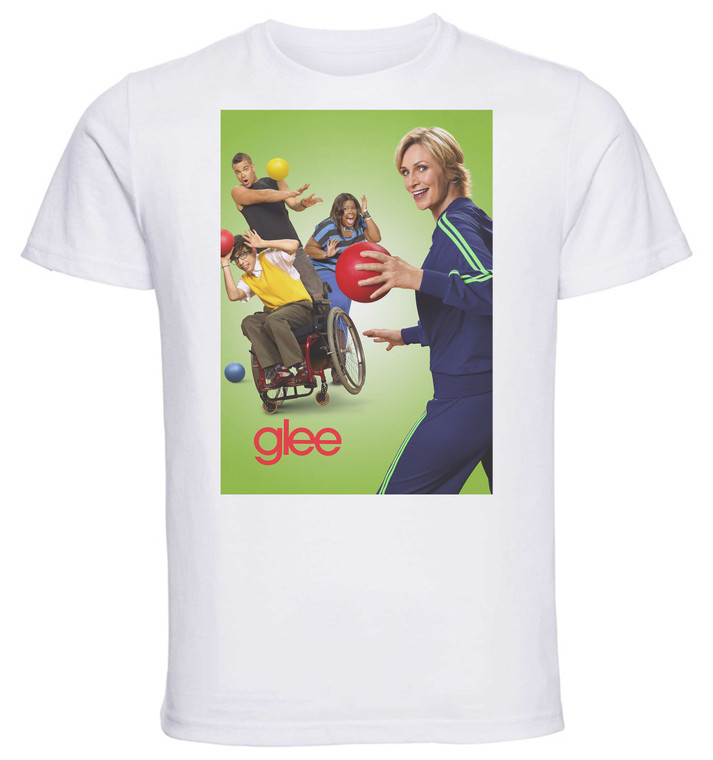 T-Shirt Unisex - White - TV Series - Glee - Playbill Green