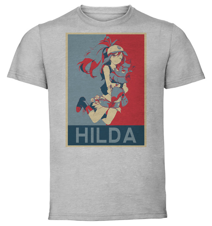 T-Shirt Unisex - Grey - Propaganda - Pokemon - Hilda variant