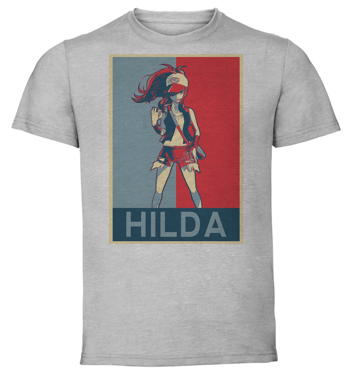 T-Shirt Unisex - Grey - Propaganda - Pokemon - Hilda