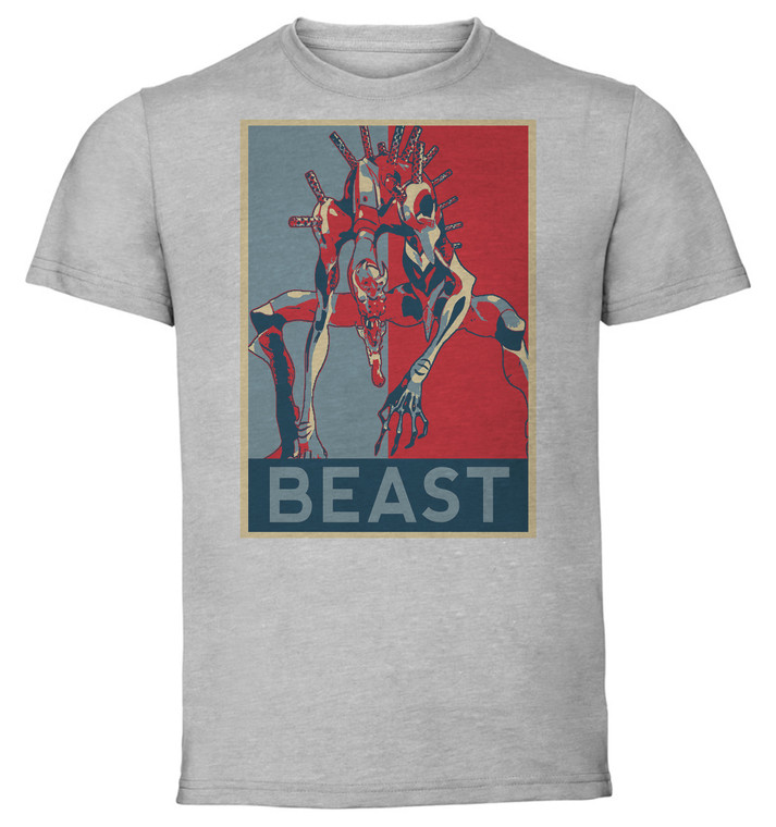 T-Shirt Unisex - Grey - Propaganda - Neon Genesis Evangelion - Eva 02 Beast Mode