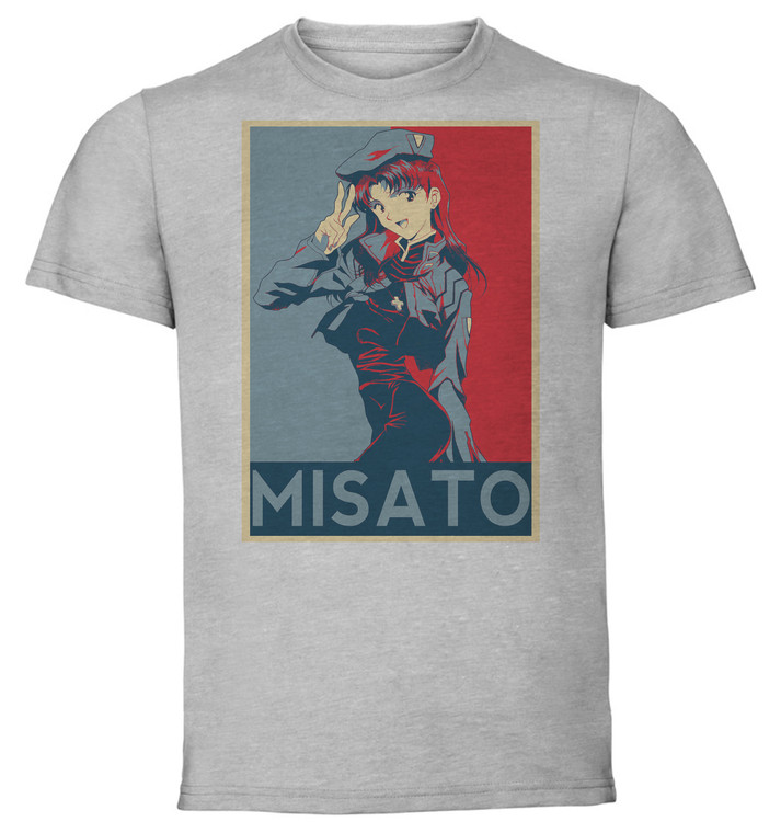 T-Shirt Unisex - Grey - Propaganda - Neon Genesis Evangelion - Misato Katsuragi