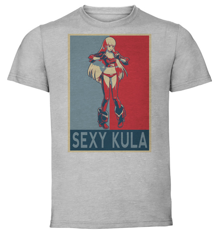T-Shirt Unisex - Grey - Propaganda - Pixel Art  - SNK Heroines - Sexy Leona