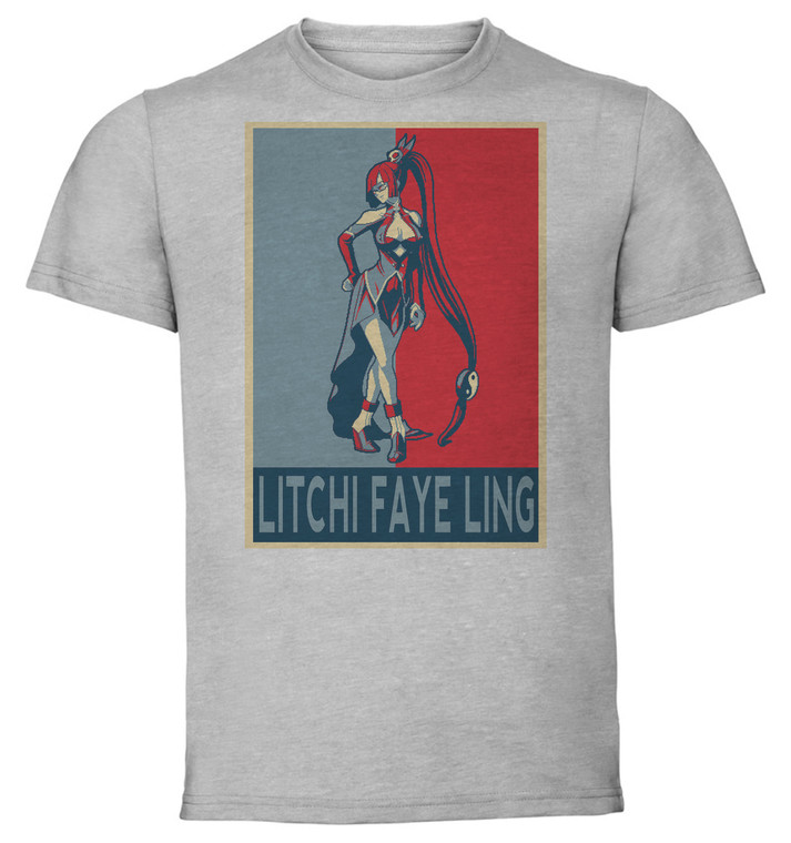 T-Shirt Unisex - Grey - Propaganda - Pixel Art - BlazBlue - Litchi Faye Ling