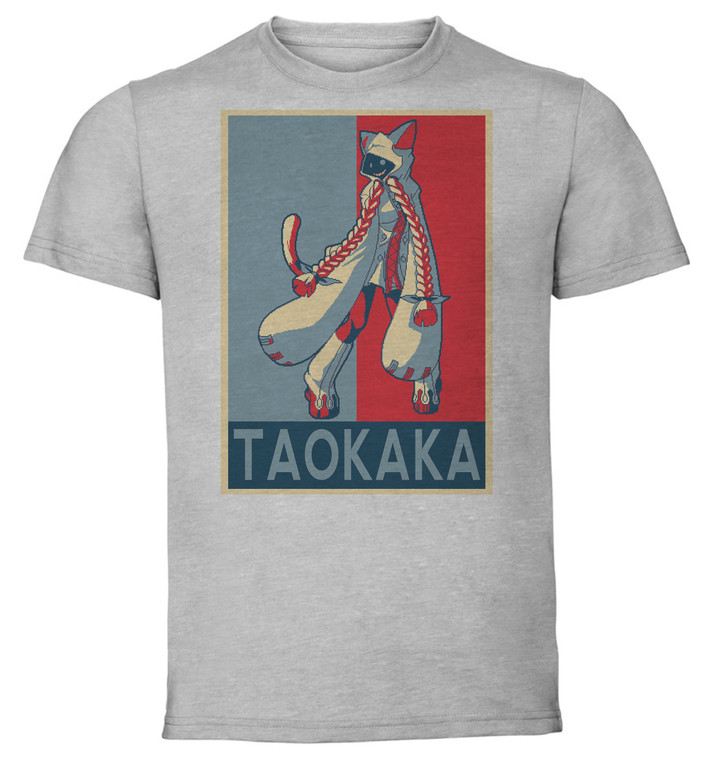 T-Shirt Unisex - Grey - Propaganda - Pixel Art - BlazBlue - Taokaka V2