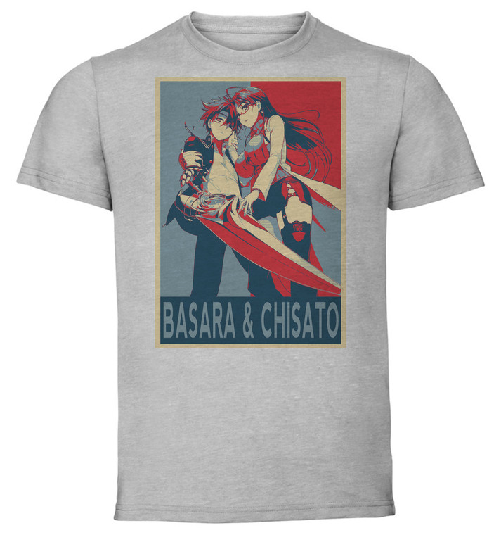 T-Shirt Unisex - Grey - Propaganda - Shinmai maou no testament - Sister Devil - Basara Toujou & Chisato Hasegawa