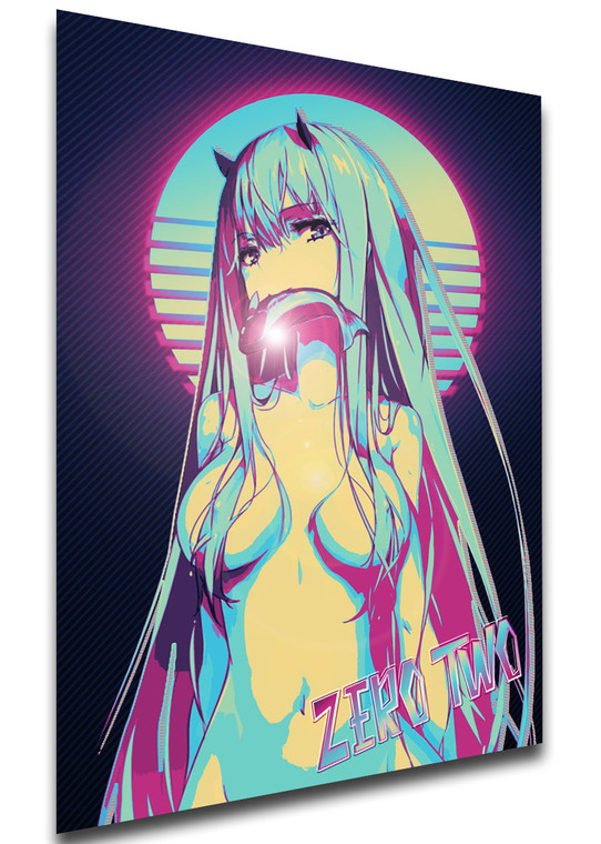 Poster - Vaporwave 80s Style - Darling in The Franxx - Zero Two