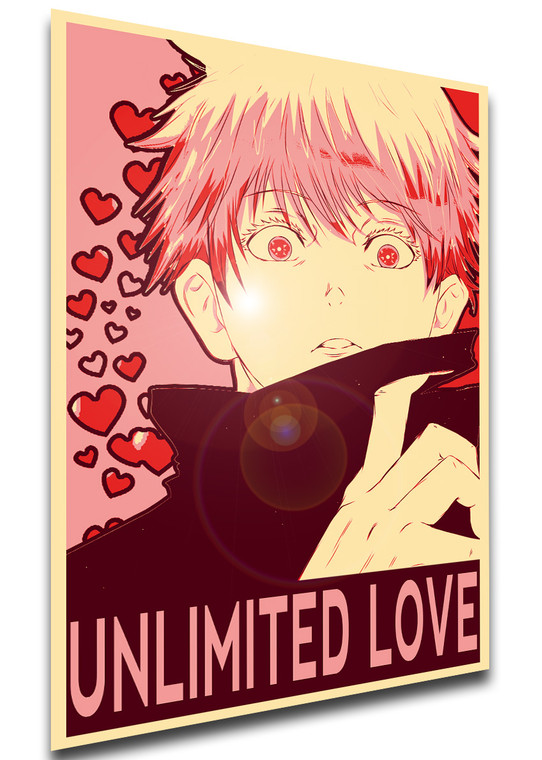 Poster Propaganda Valentine's Day - Jujutsu Kaisen - Satoru Gojo - Unlimited Love SA0674