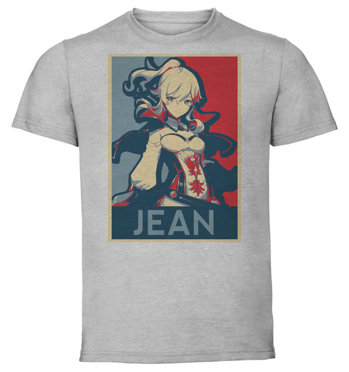 T-Shirt Unisex Grey - Propaganda - Genshin Impact - Jean SA0590