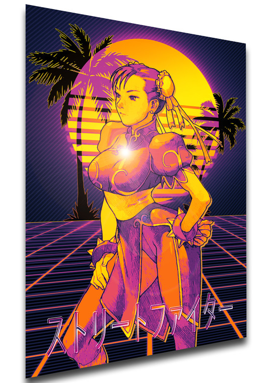 Poster Vaporwave Heat - Street Fighter - Chun-Li - LL1864