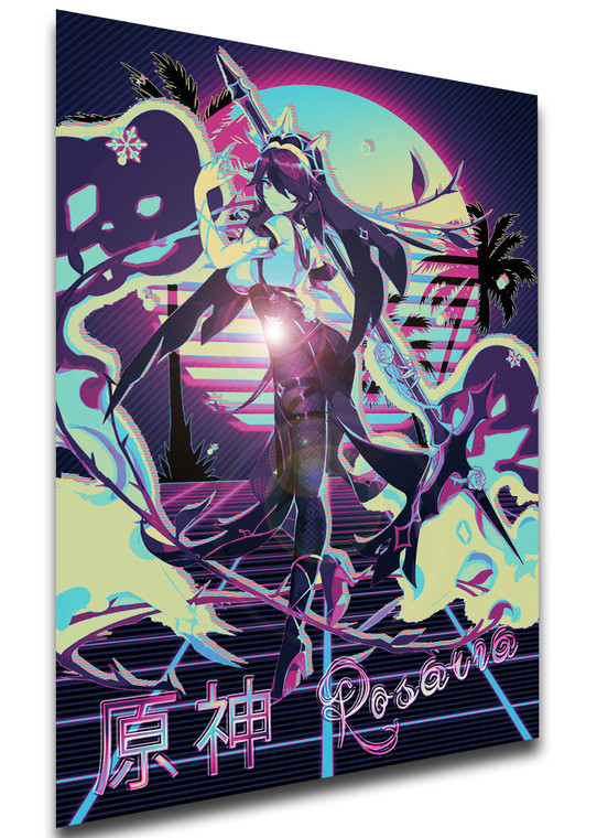Poster Vaporwave 80s Style - Genshin Impact - Rosaria SA0816