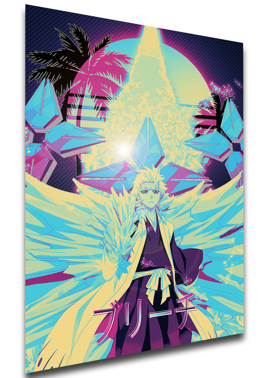 Poster Vaporwave 80s Style - Bleach - Toshiro Hitsugaya - LL1836