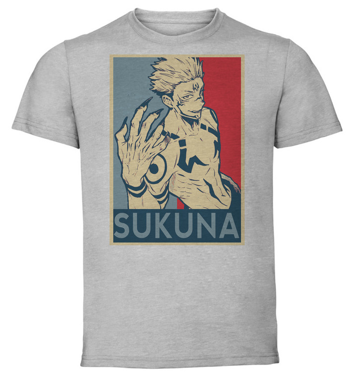 T-Shirt Unisex Grey Propaganda - Jujutsu Kaisen - Sukuna SA0668