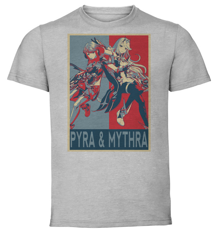 T-Shirt Unisex Grey Propaganda - Smash Bros - Pyra & Mythra - LL2580