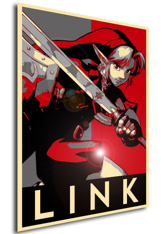 Poster - Propaganda Variant (grey-red) - Zelda - Link Variant 2