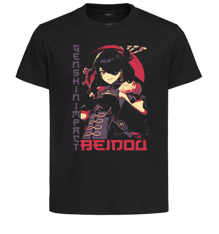 T-Shirt Unisex Black Japanese Style - Genshin Impact - Beidou