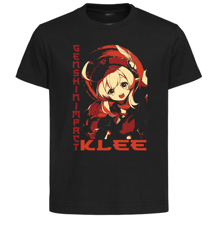 T-Shirt Unisex Black Japanese Style - Genshin Impact - Klee